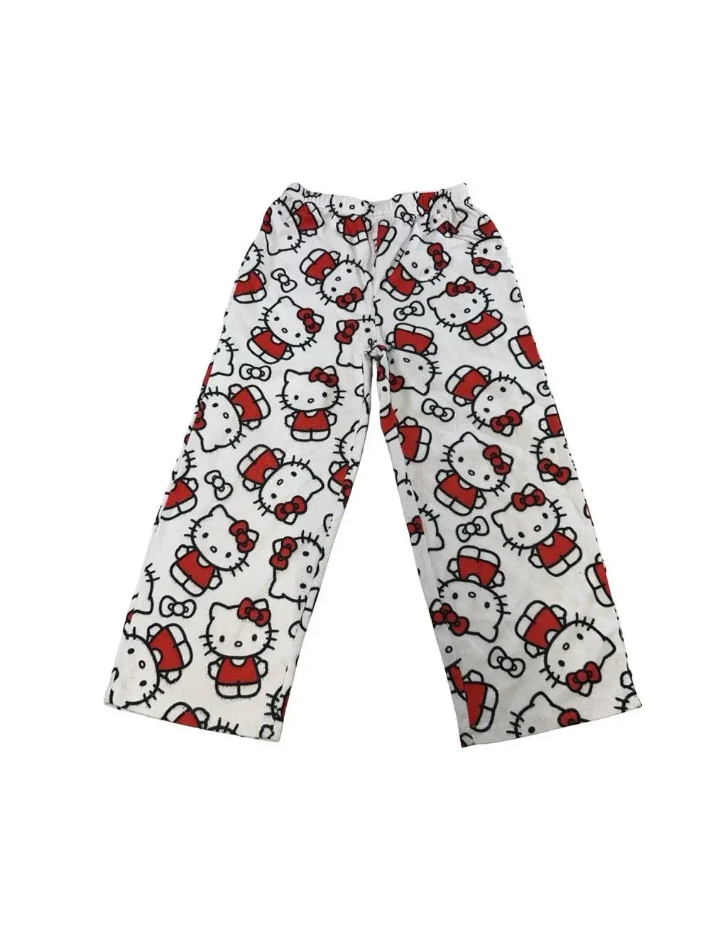 Hello Kitty by Sanrio Girls Size 6 Fleece Pajama Pants White Red All Over Print